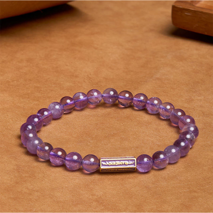 Buddha Stones Natural Amethyst Inner Peace And Healing Bracelet