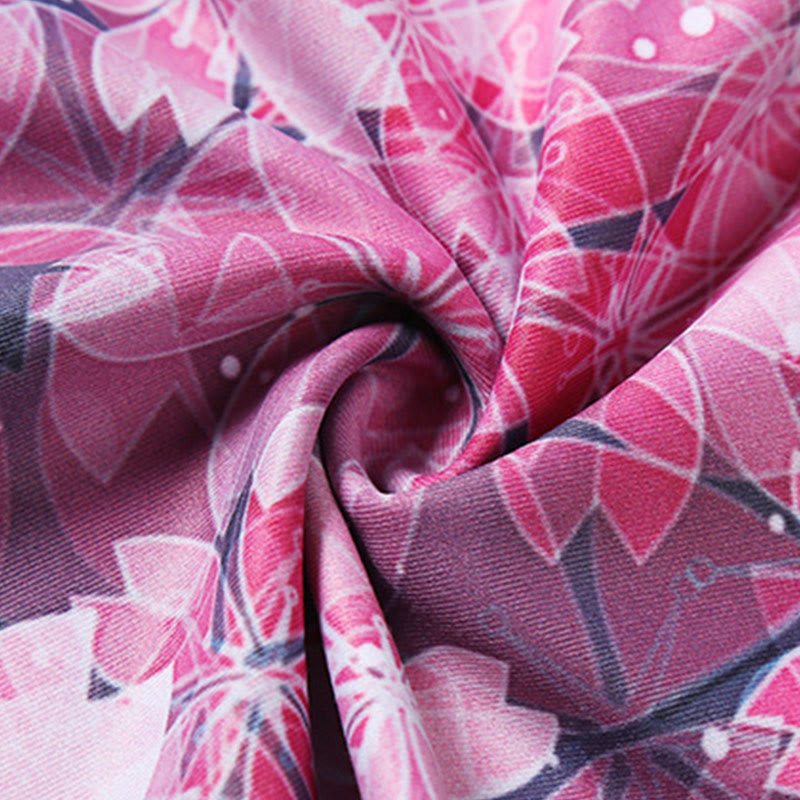 Buddha Stones Cherry Blossoms Sakura Lines Print Sports Yoga Cropped Leggings Women's Yoga Capri Pants - image 7