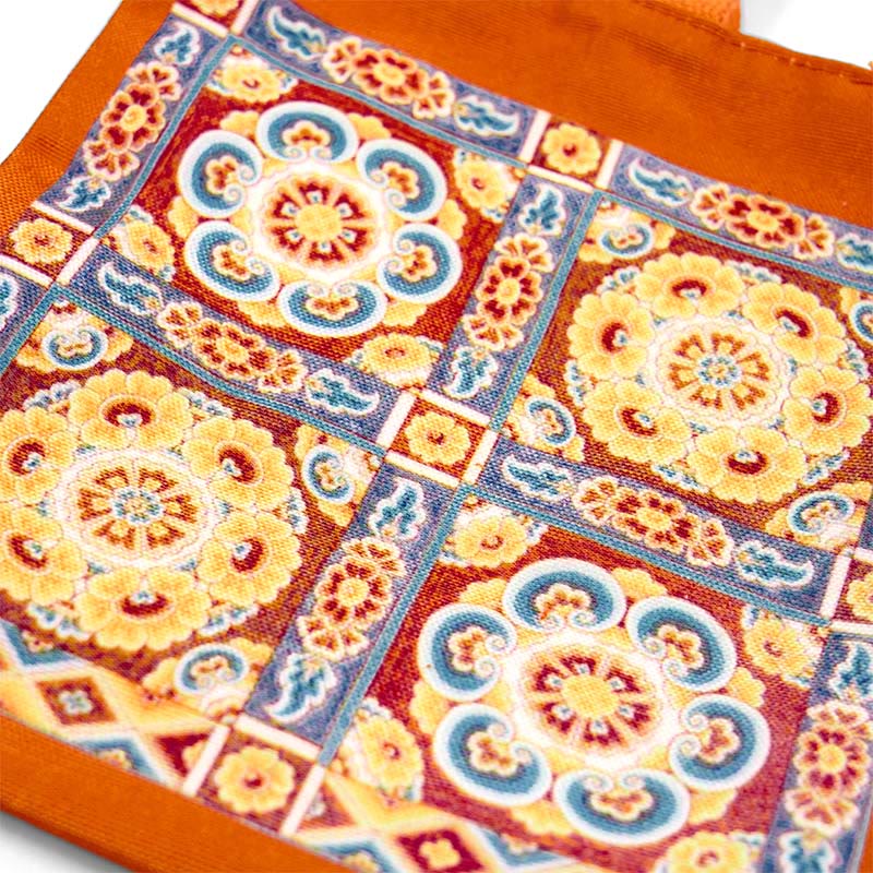 Buddha Stones Dunhuang Flying Apsaras Lotus Buddha Statues Canvas Handbag - image 13