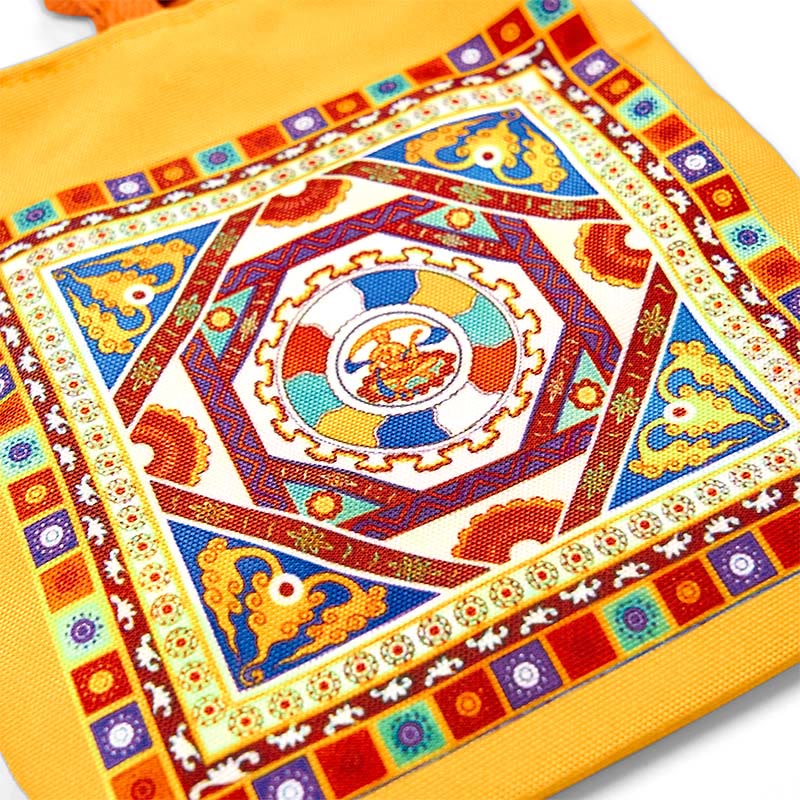 Buddha Stones Dunhuang Flying Apsaras Lotus Buddha Statues Canvas Handbag - image 18