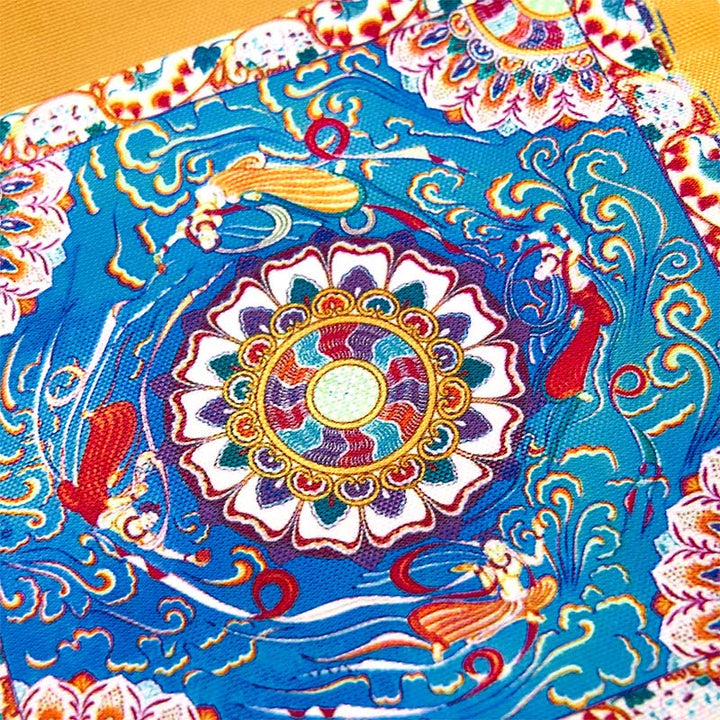 Buddha Stones Dunhuang Flying Apsaras Lotus Buddha Statues Canvas Handbag - image 9