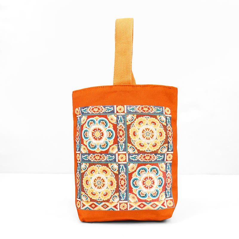 Buddha Stones Dunhuang Flying Apsaras Lotus Buddha Statues Canvas Handbag - image 12