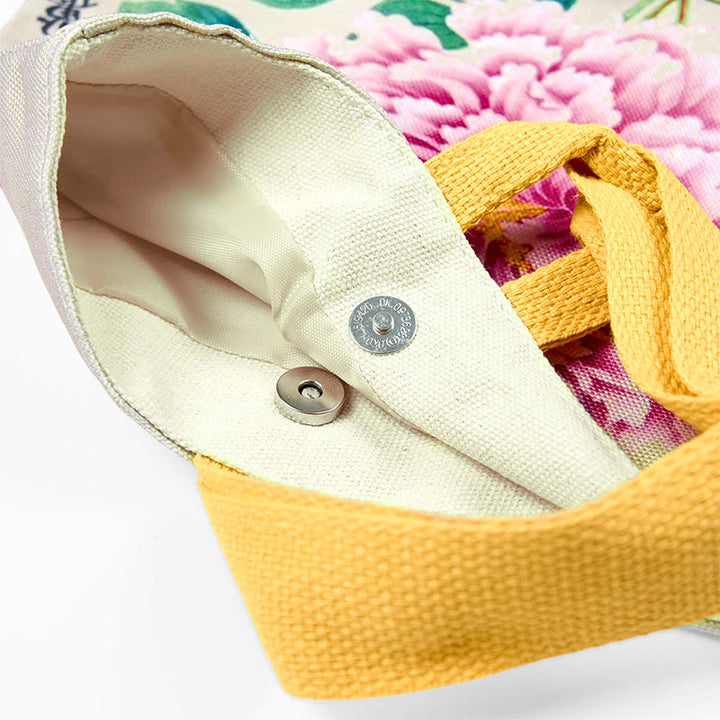 Buddha Stones Peony Canvas Handbag - image 5