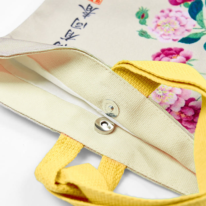 Buddha Stones Peony Canvas Handbag - image 11