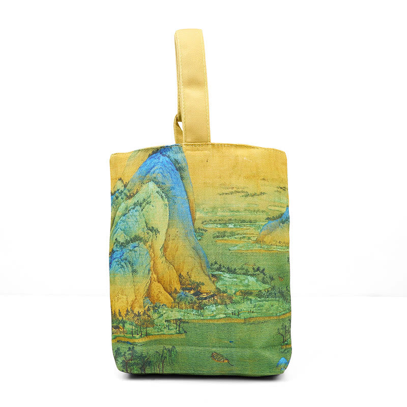 Buddha Stones Landscape Painting Canvas Handbag - image 3