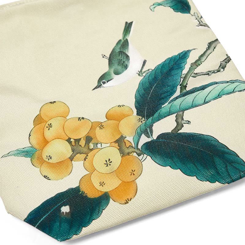 Buddha Stones Loquat Bird Canvas Handbag