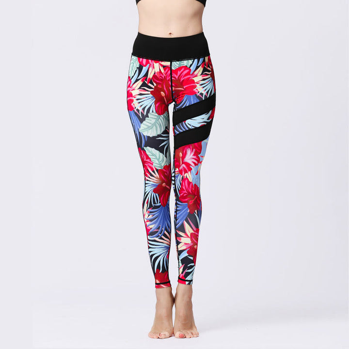 Buddha Stones Flower Petal Leaves Print Sports Exercise Fitness High Waist Leggings Women's Yoga Pants - Crimson - US8-10，UK/AU12-14，EU40-42 (XL) - image 30
