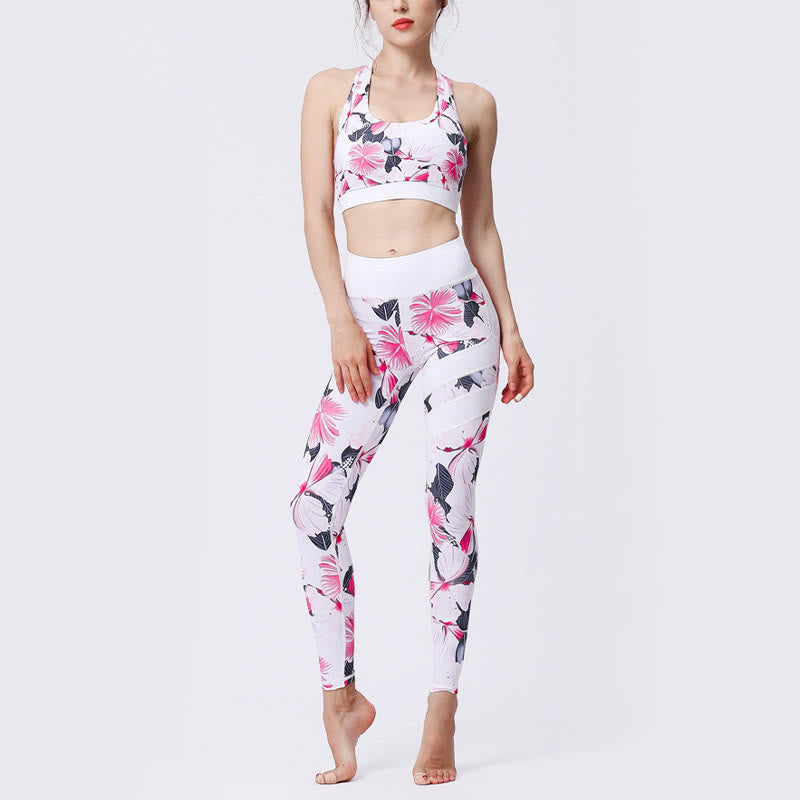 Buddha Stones Flower Petal Leaves Print Sports Exercise Fitness High Waist Leggings Women's Yoga Pants - image 9