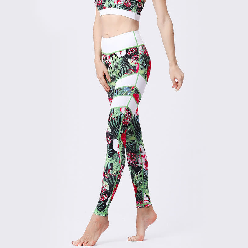 Buddha Stones Flower Petal Leaves Print Sports Exercise Fitness High Waist Leggings Women's Yoga Pants - image 12