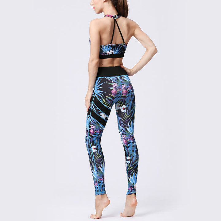 Buddha Stones Flower Petal Leaves Print Sports Exercise Fitness High Waist Leggings Women's Yoga Pants