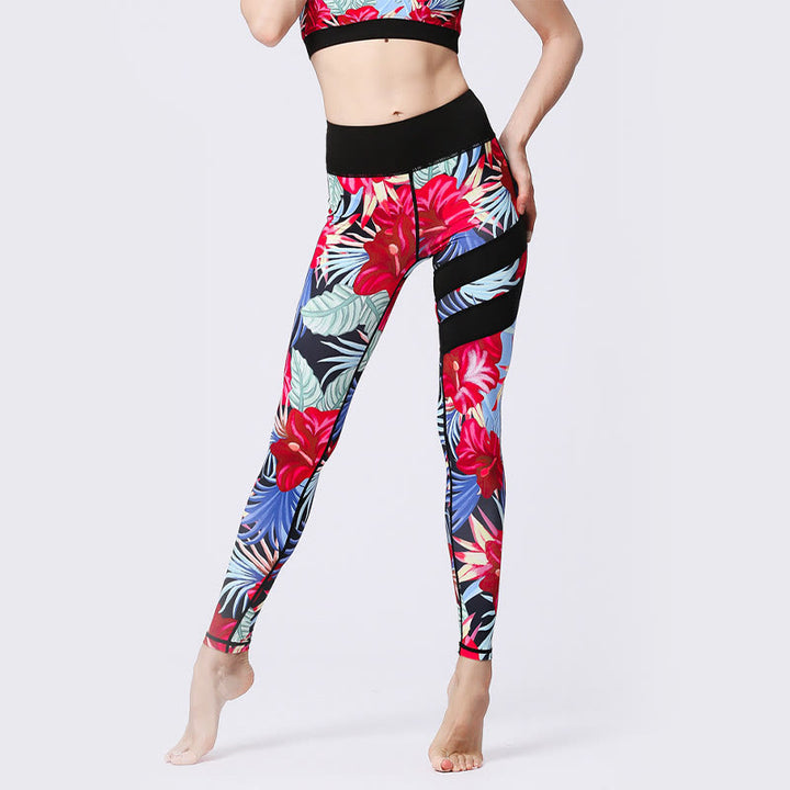 Buddha Stones Flower Petal Leaves Print Sports Exercise Fitness High Waist Leggings Women's Yoga Pants - image 31