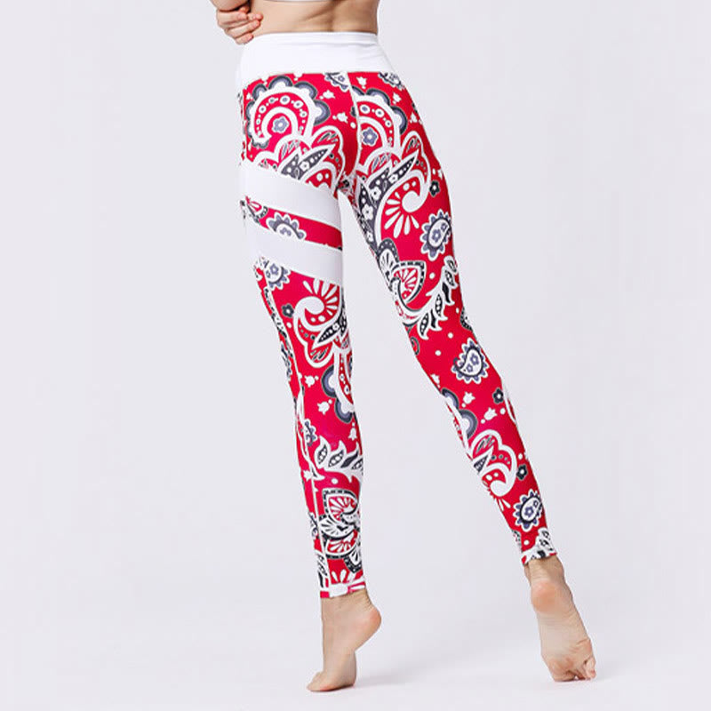 Buddha Stones Flower Petal Leaves Print Sports Exercise Fitness High Waist Leggings Women's Yoga Pants - image 37
