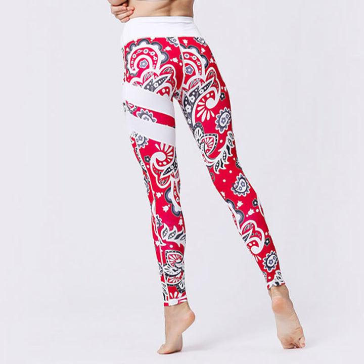 Buddha Stones Flower Petal Leaves Print Sports Exercise Fitness High Waist Leggings Women's Yoga Pants - image 37