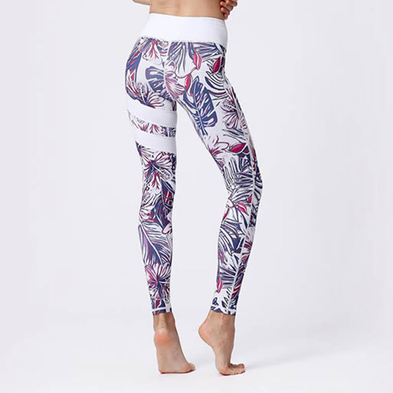 Buddha Stones Flower Petal Leaves Print Sports Exercise Fitness High Waist Leggings Women's Yoga Pants - image 48