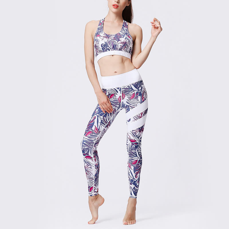 Buddha Stones Flower Petal Leaves Print Sports Exercise Fitness High Waist Leggings Women's Yoga Pants - image 49