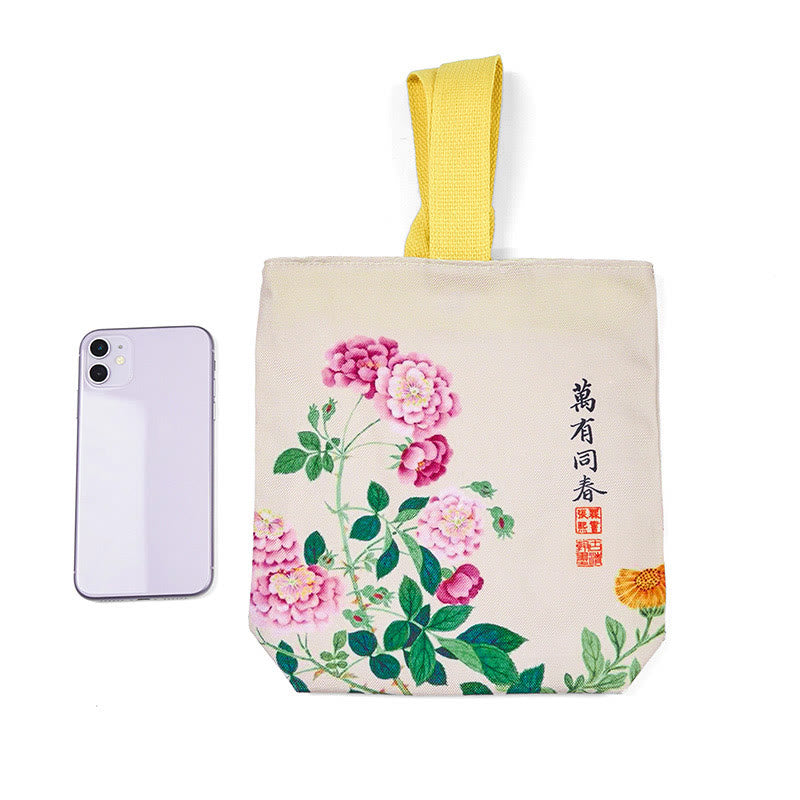 Buddha Stones Peony Canvas Handbag - image 3