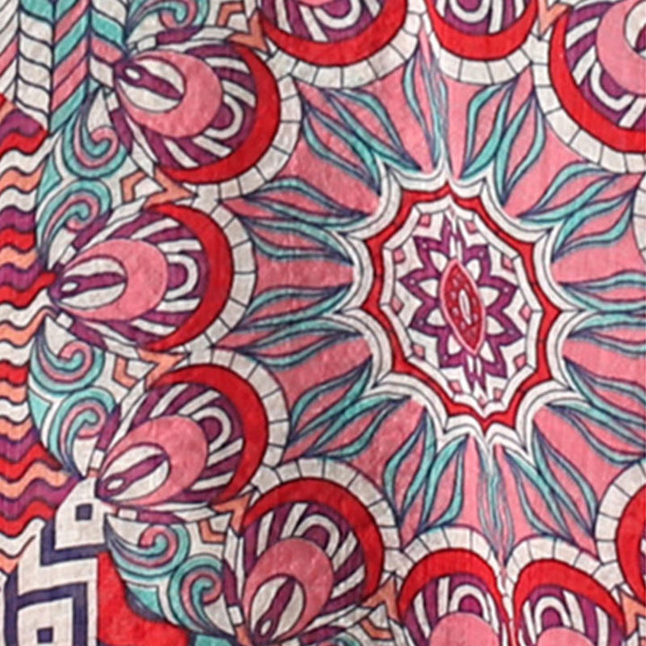 Buddha Stones Women's Mandala Geometry Half Button Shirt - image 6