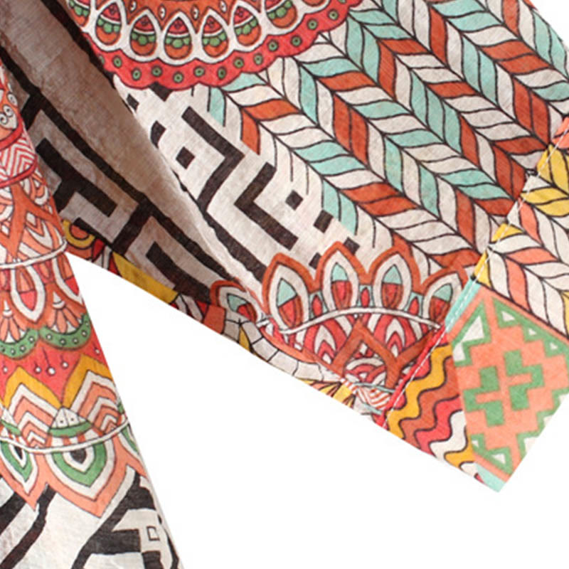 Buddha Stones Women's Mandala Geometry Half Button Shirt - image 18