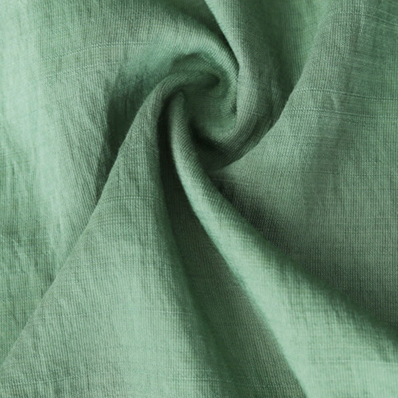 Buddha Stones Small Floral Embroidery V-Neck Half Sleeve Cotton Linen T-shirt Tee - image 10