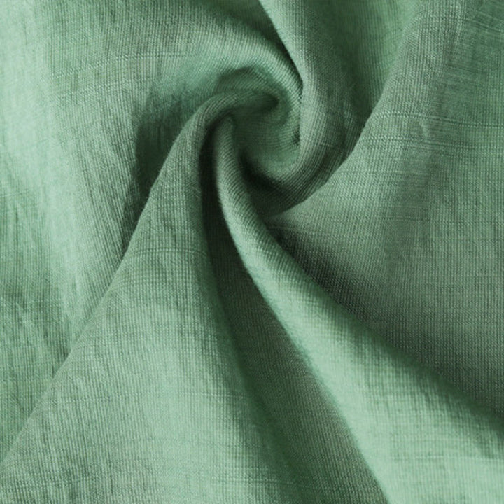 Buddha Stones Small Floral Embroidery V-Neck Half Sleeve Cotton Linen T-shirt Tee - image 10