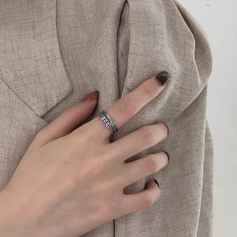 Buddha Stones 925 Sterling Silver Copper Coins Wealth Blessing Adjustable Ring - image 8
