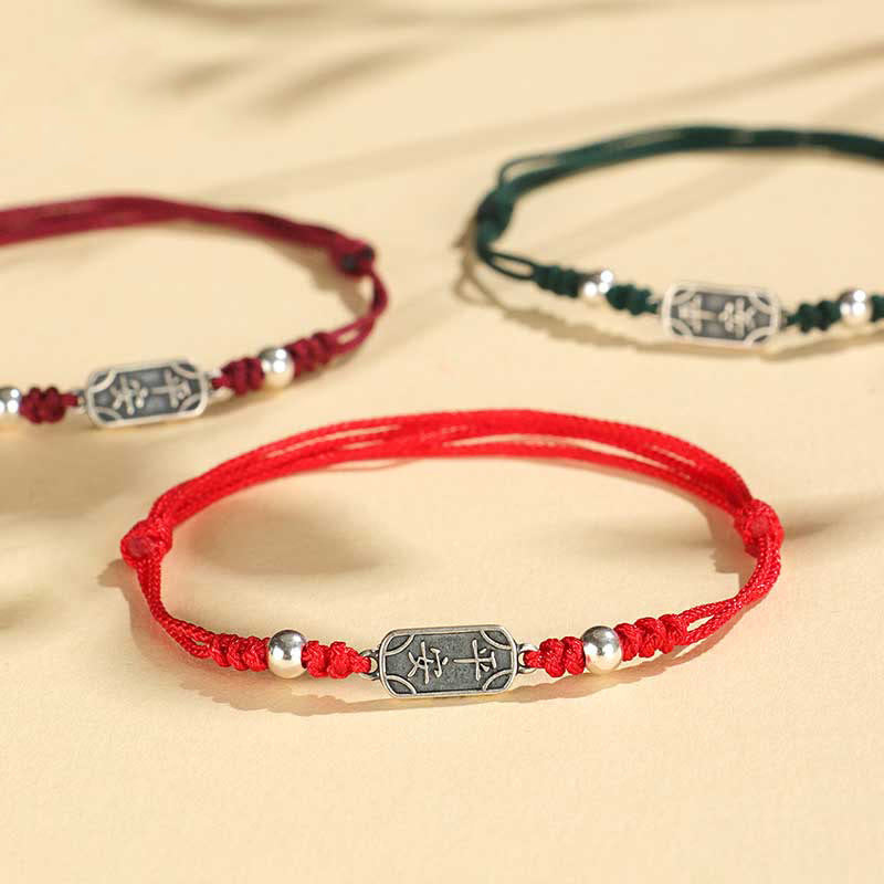 Buddha Stones Handmade 925 Sterling Silver Peace And Joy Safe Well Protection Braided Bracelet - image 15