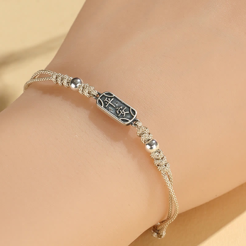 Buddha Stones Handmade 925 Sterling Silver Peace And Joy Safe Well Protection Braided Bracelet - image 37