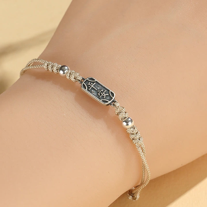 Buddha Stones Handmade 925 Sterling Silver Peace And Joy Safe Well Protection Braided Bracelet - image 37