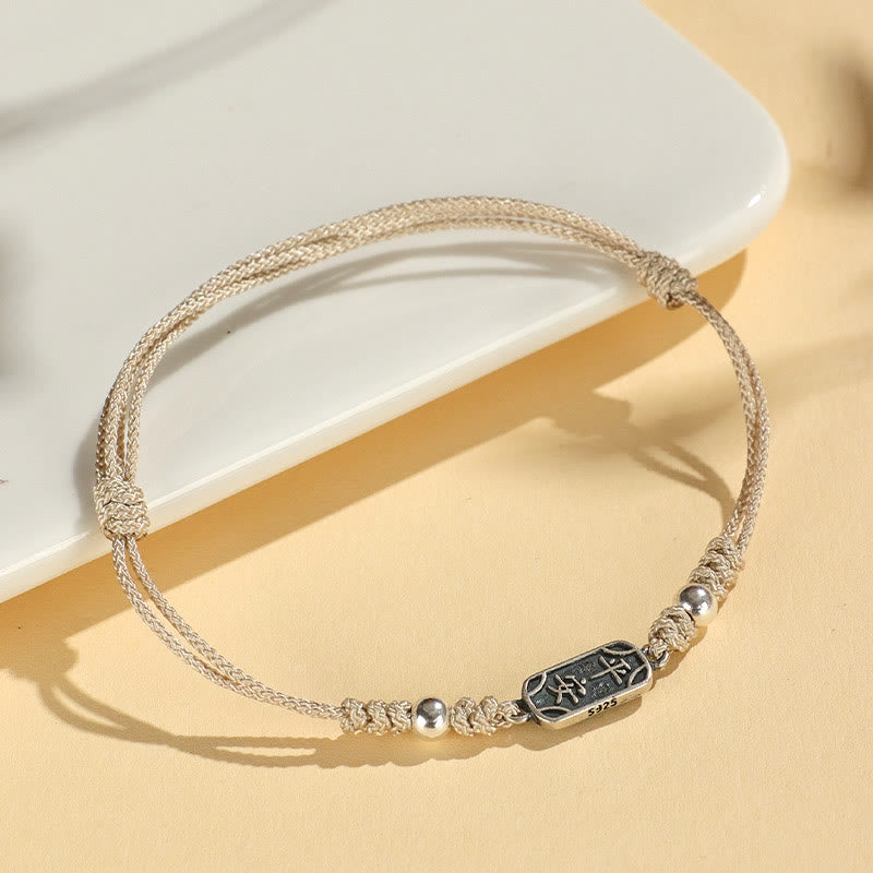 Buddha Stones Handmade 925 Sterling Silver Peace And Joy Safe Well Protection Braided Bracelet - image 36