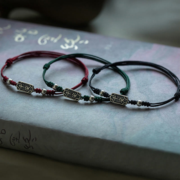 Buddha Stones Handmade 925 Sterling Silver Peace And Joy Safe Well Protection Braided Bracelet - image 19