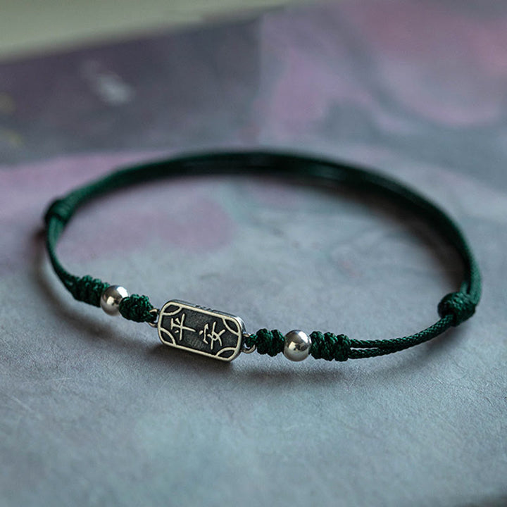 Buddha Stones Handmade 925 Sterling Silver Peace And Joy Safe Well Protection Braided Bracelet - image 24