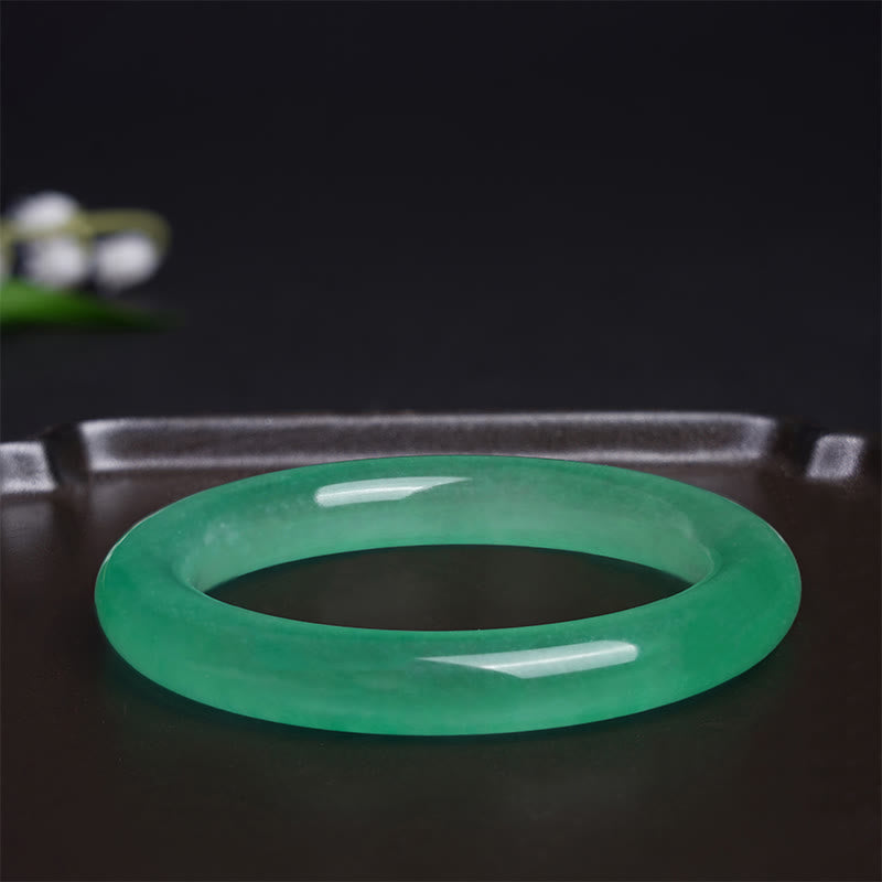 Buddha Stones Natural Jade Luck Prosperity Bracelet Bangle - image 3