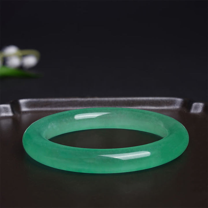 Buddha Stones Natural Jade Luck Prosperity Bracelet Bangle - image 3