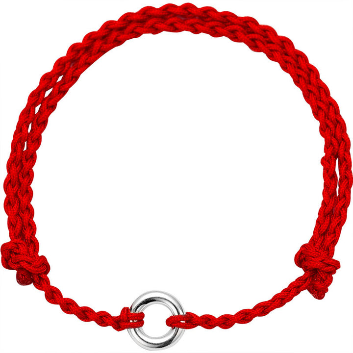 Buddha Stones 925 Sterling Silver Peace Buckle Luck String Braid Rope Anklet - image 9