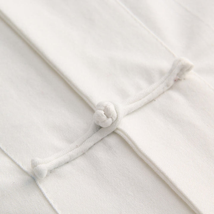 Buddha Stones Chinese Frog-Button Tang Suit Men's Short Sleeve Cotton Shirt With Pockets - image 3