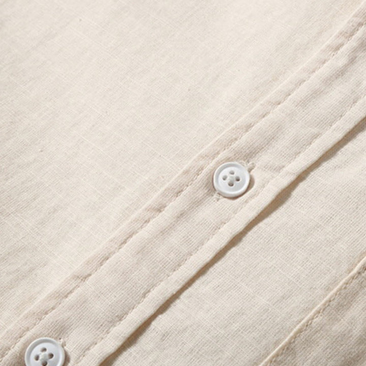 Buddha Stones Summer Men's Short Sleeve Button Down Cotton Linen Shirt - image 11