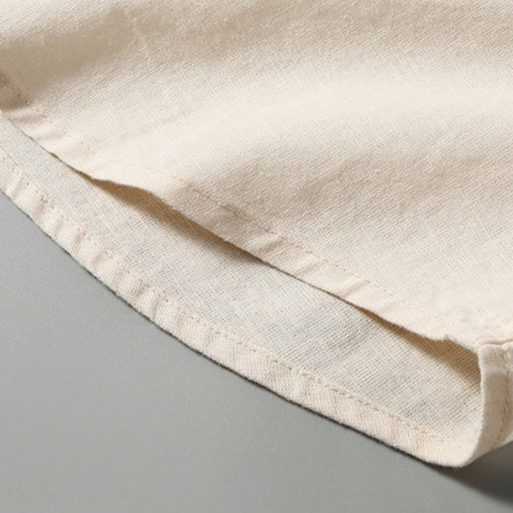 Buddha Stones Summer Men's Short Sleeve Button Down Cotton Linen Shirt - image 13