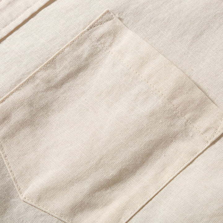 Buddha Stones Summer Men's Short Sleeve Button Down Cotton Linen Shirt - image 9