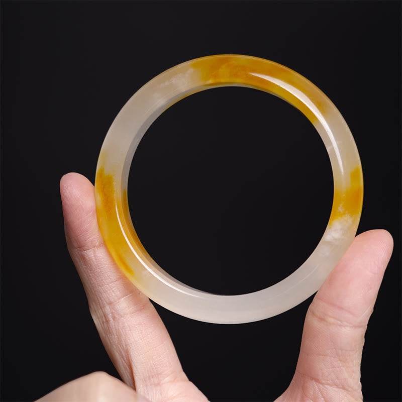 Buddha Stones Yellow Chalcedony Harmony Positivity Bracelet Bangle - image 5