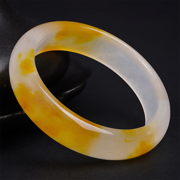 Buddha Stones Yellow Chalcedony Harmony Positivity Bracelet Bangle