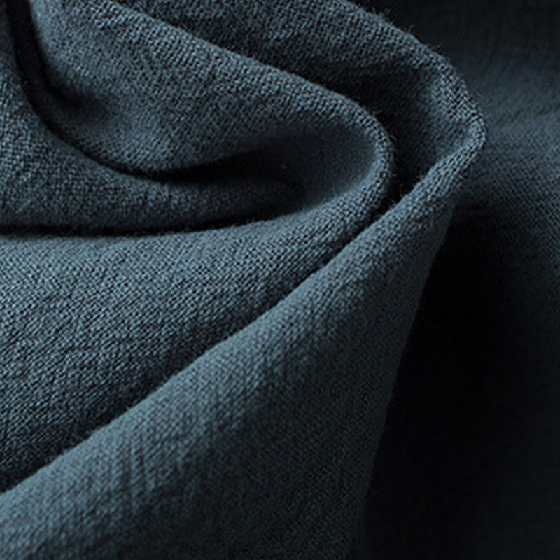 Buddha Stones Traditional Frog-Button Tang Suit Cotton Half Sleeve Top Pants Clothing Men's Set - image 6