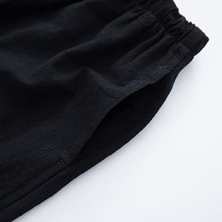 Buddha Stones Men's Solid Color Cotton Linen Casual Drawstring Pants With Pockets - image 3