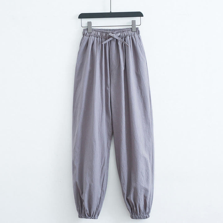 Buddha Stones Solid Color Cotton Linen Casual Men's Harem Pants With Pockets - LightGrey - US/UK/AU44，EU54 (4XL) - image 7
