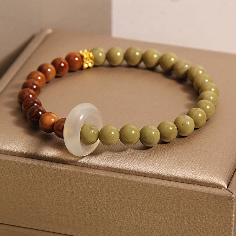 Buddha Stones Natural Alashan Agate Kuka Seed Encourage Bracelet