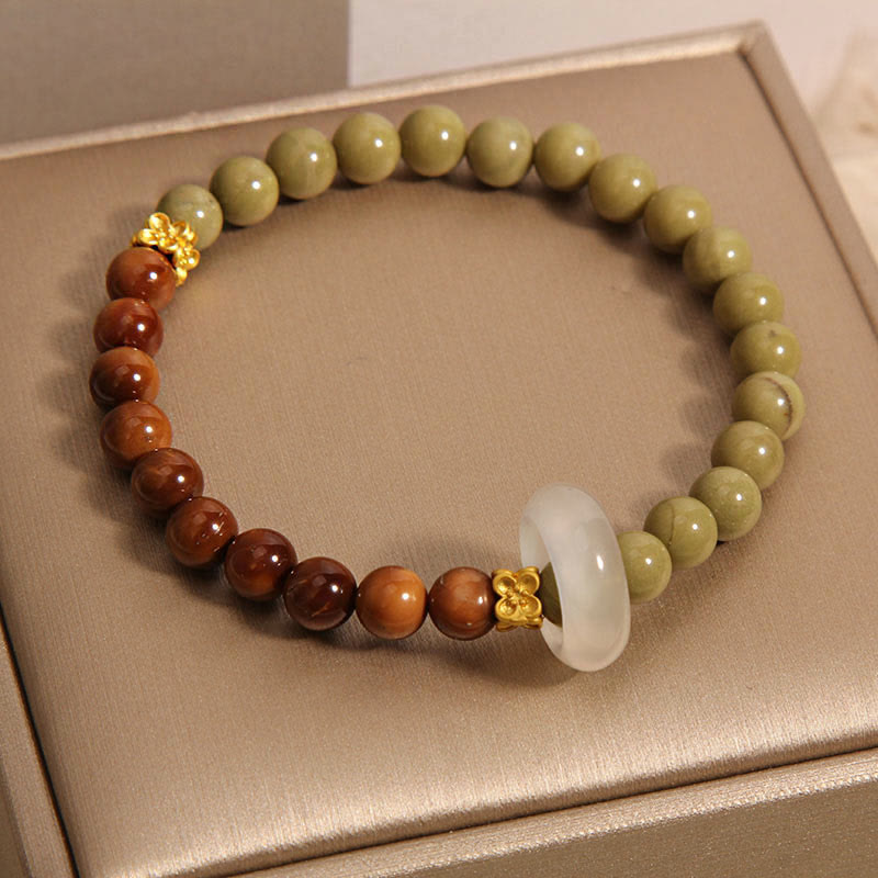 Buddha Stones Natural Alashan Agate Kuka Seed Encourage Bracelet