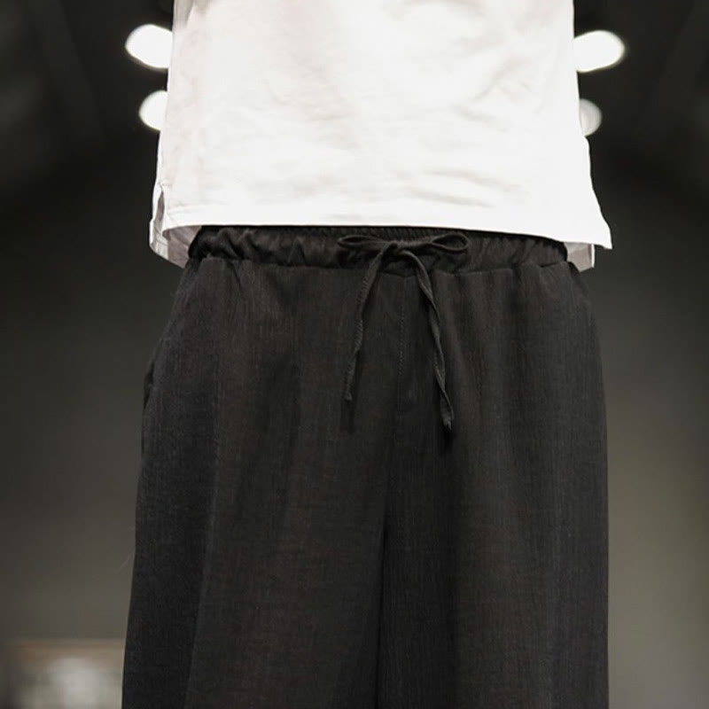 Buddha Stones Summer Solid Men's Cropped Pants With Pockets - image 32