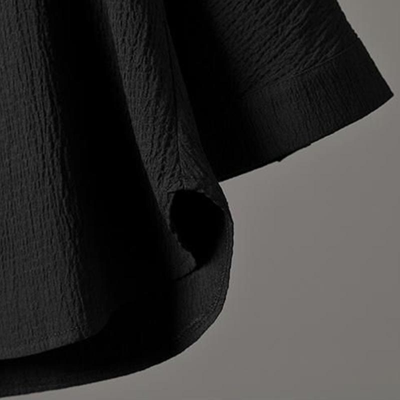 Buddha Stones Solid Color V-Neck Three Quarter Sleeve Shirt Casual Pants Clothing Men's Set - image 15