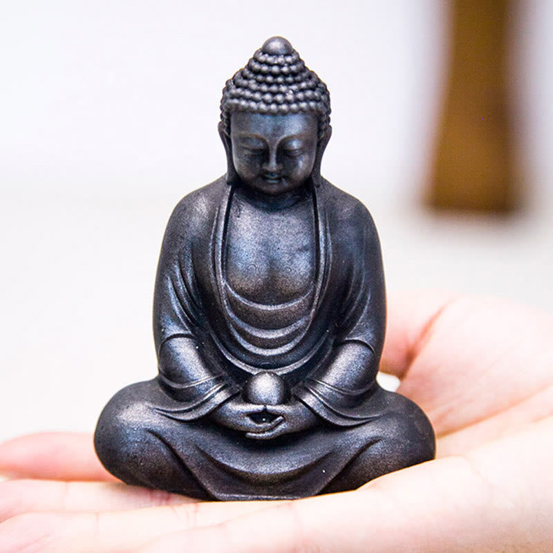 Buddha Stones Tibetan Meditating Buddha Iron Powder Rust Cast Resin Statue Serenity Decoration - image 21