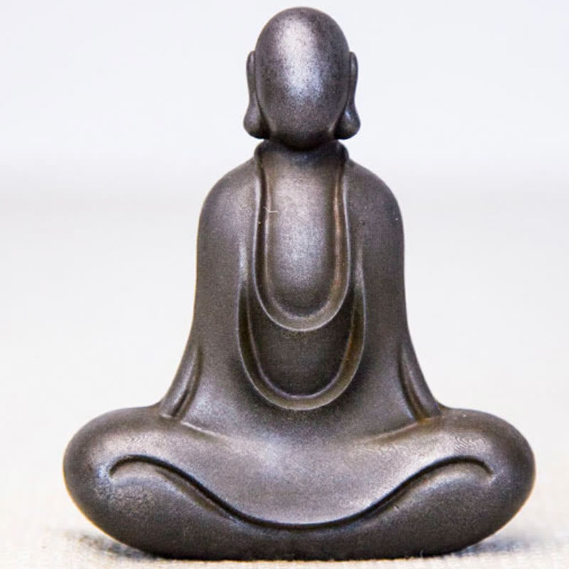 Buddha Stones Tibetan Buddha Iron Powder Rust Cast Resin Statue Desk Decoration