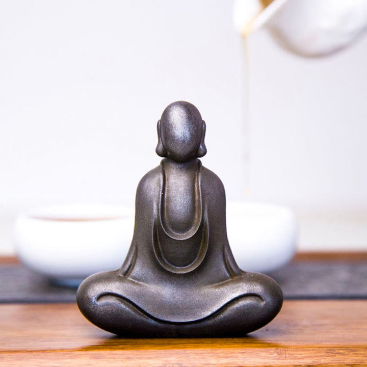 Buddha Stones Tibetan Buddha Iron Powder Rust Cast Resin Statue Desk Decoration - image 22